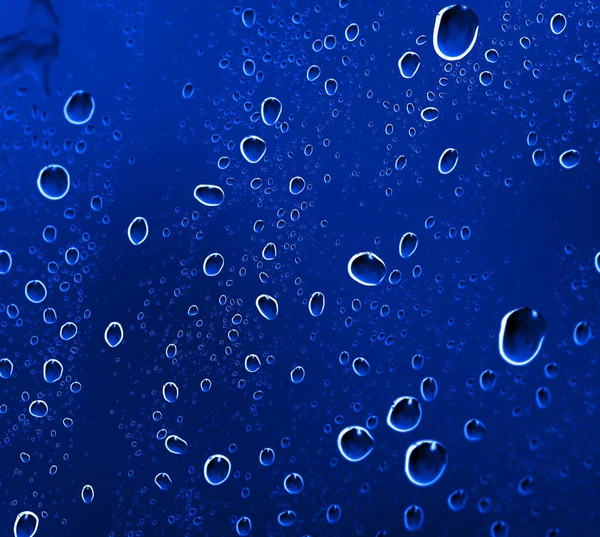 Blue Abstract Water Drops Background Inglés Foto Una Textura Abstracta — Foto de Stock