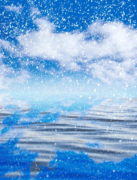 Snowing Sea Beautiful Sky Beautiful Background — Stock Photo, Image