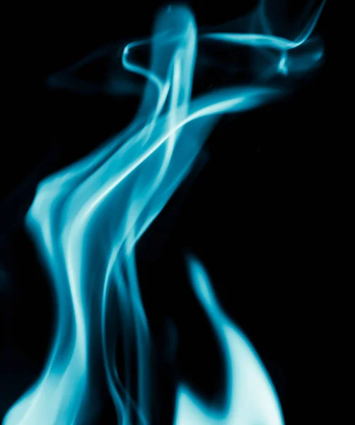 Fondo Abstracto Fuego Llama Azul Sobre Fondo Negro —  Fotos de Stock