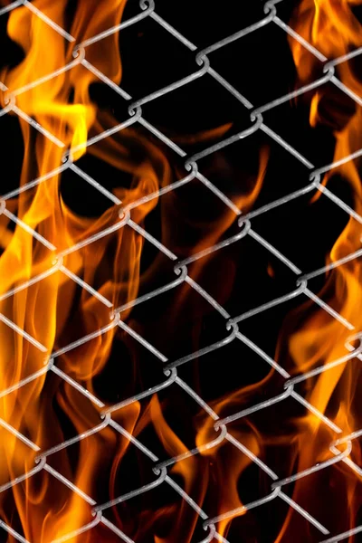 Fire Metal Grid Photo Abstract Texture — Stock Photo, Image