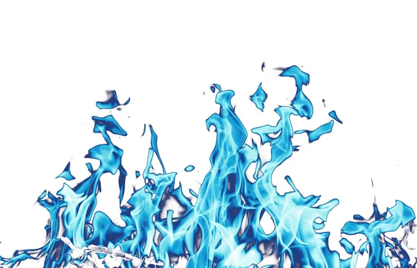抽象的な背景 白い背景に青い炎 — ストック写真