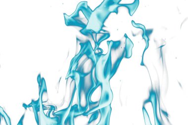 Beyaz arka planda mavi alev .