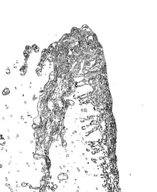 beyaz arkaplandaki su. Soyut bir dokunun fotoğrafı