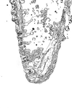 beyaz arkaplandaki su. Soyut bir dokunun fotoğrafı