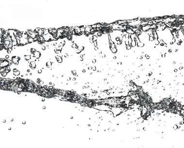 beyaz arkaplandaki su. Soyut bir dokunun fotoğrafı