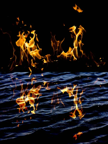 Fuego Llama Sobre Fondo Negro Foto Una Textura Abstracta — Foto de Stock