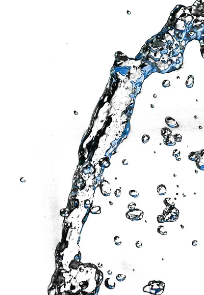Wasserstrahl Auf Weißem Hintergrund — Stockfoto
