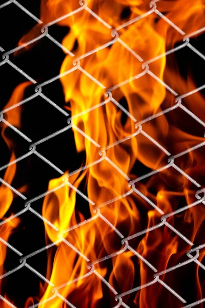 Fire Metal Grid Photo Abstract Texture — Stock Photo, Image