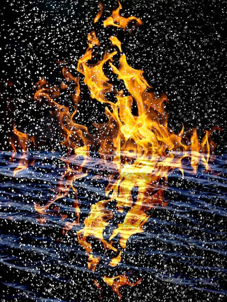 Flame Fire Black Background Photo Abstract Texture — Stock Photo, Image