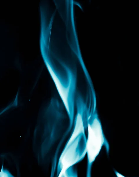 Fondo Abstracto Fuego Llama Azul Sobre Fondo Negro —  Fotos de Stock