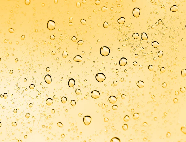 Golden Water Drops Glass Photo Abstract Texture — Stock Photo, Image