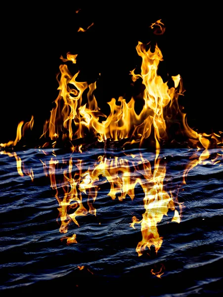 Abstrakter Hintergrund Flammen Auf Schwarzem Hintergrund — Stockfoto