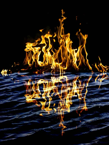 Abstrakcyjne Tło Ogień Płomienie Czarnym Tle — Zdjęcie stockowe