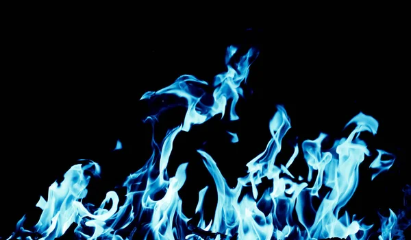 Siyah Arkaplanda Mavi Alev Yangınının Soyut Arkaplanı — Stok fotoğraf
