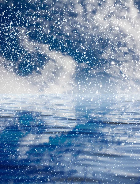 Χιονίζει Στη Θάλασσα Έναν Όμορφο Ουρανό Όμορφο Φόντο — Φωτογραφία Αρχείου