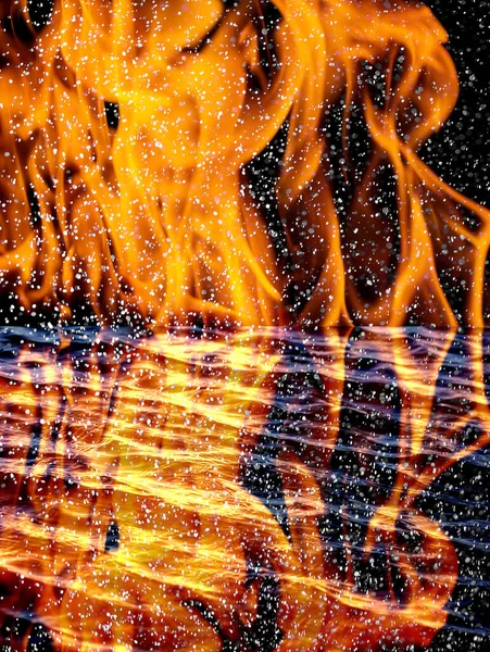 Snow Fire Background Reflection Water — Stock Photo, Image