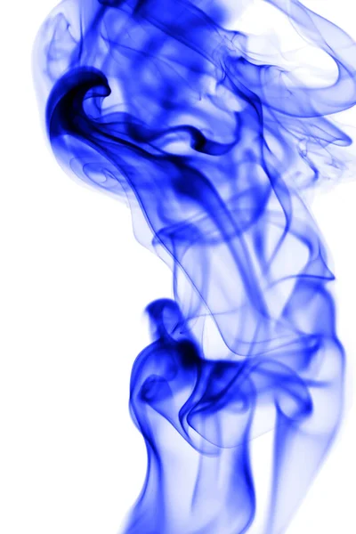 Humo Azul Sobre Fondo Blanco Foto Una Textura Abstracta —  Fotos de Stock