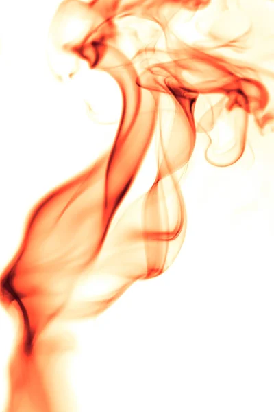 白色背景上的红烟 抽象纹理的照片 — 图库照片