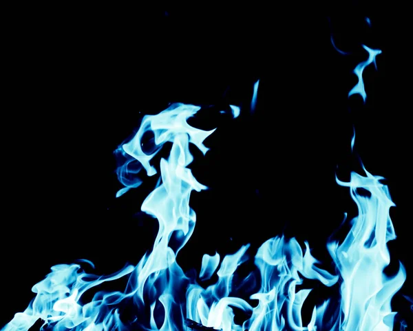 Abstrakcyjne Tło Niebieskiego Ognia Czarnym Tle — Zdjęcie stockowe