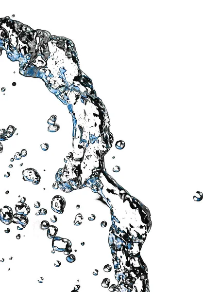 Fluxo Água Sobre Fundo Branco — Fotografia de Stock