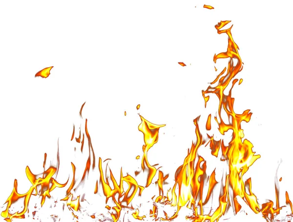 Eld Lågor Vit Bakgrund Bild Abstrakt Struktur — Stockfoto