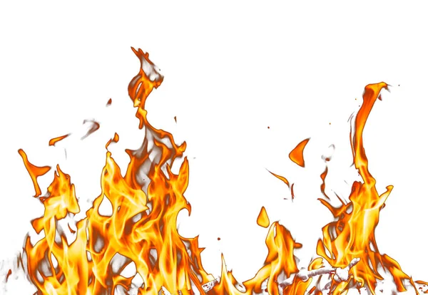 Abstracte Achtergrond Vlam Vuur Een Witte Achtergrond — Stockfoto