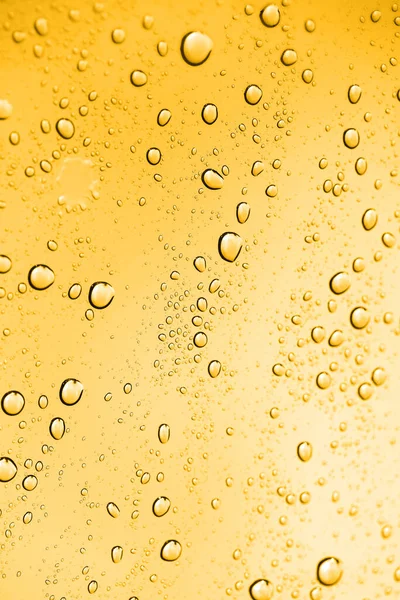 Gouden Waterdruppels Glas Foto Van Een Abstracte Textuur — Stockfoto