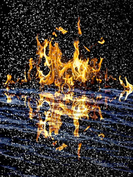 Abstract Background Fire Flames Black Background — Stock Photo, Image