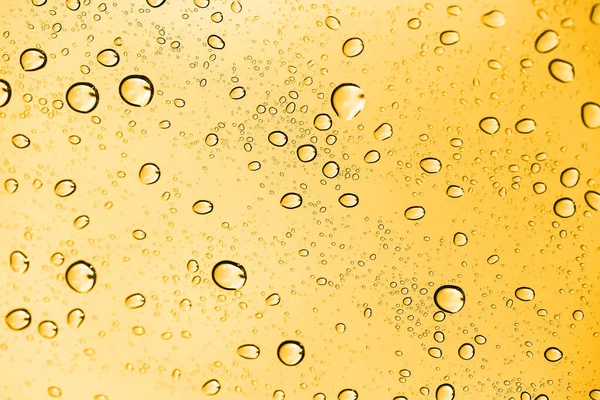 Golden Water Drops Glass Photo Abstract Texture — Stock Photo, Image