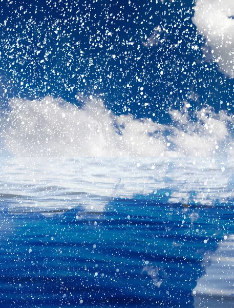 Havazik Tengeren Gyönyörű Égbolttal Gyönyörű Háttér — Stock Fotó