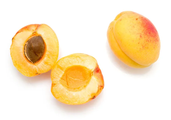 Yellow Apricots White Background — Stock Photo, Image