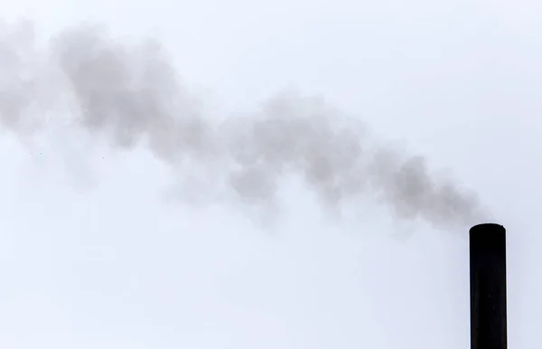 Smoke Pipe Cloudy Sky — Stock Photo, Image