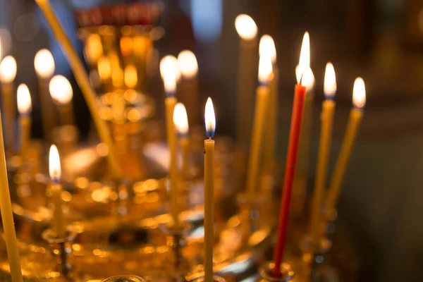 Bougies Brûlant Dans Église Orthodoxe Photos Studio — Photo