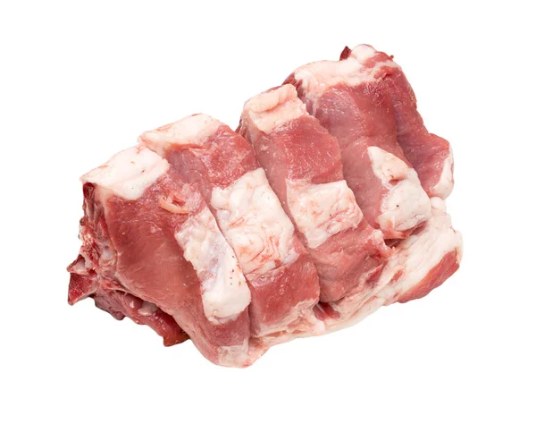 Carne Porco Fundo Branco Fotos Estúdio — Fotografia de Stock