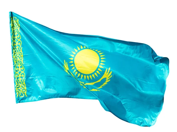 Kazakhstan Flag White Background Photo Abstract Texture — Stock Photo, Image