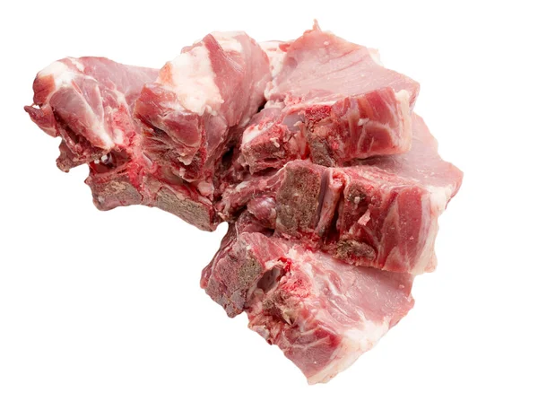 Carne Porco Fundo Branco Fotos Estúdio — Fotografia de Stock