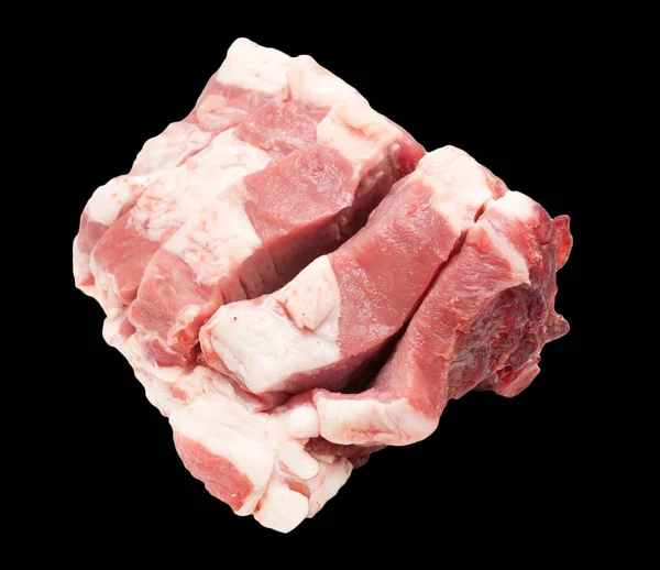 Мясо Свинины Черном Фоне Фотографии Студии — стоковое фото