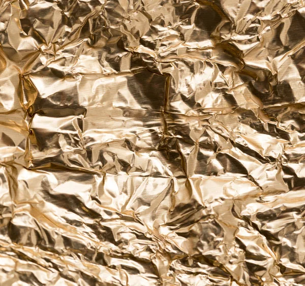 Goldfolie Als Hintergrund Foto Einer Abstrakten Textur — Stockfoto