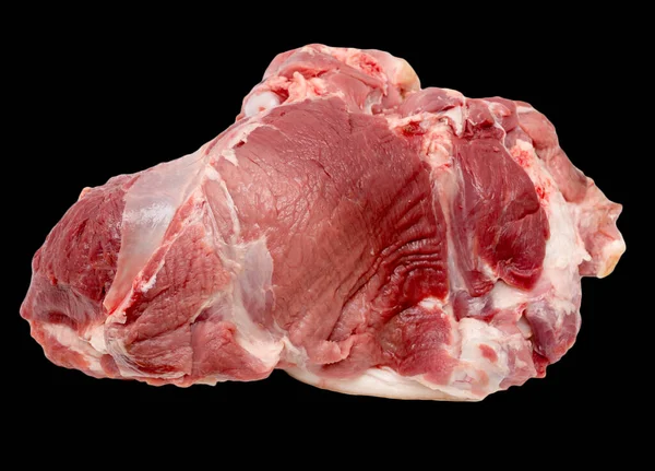 Viande Porc Sur Fond Noir Photos Studio — Photo