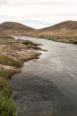 Kazakistan 'daki Boralday Nehri. Doğadaki parkta.
