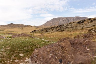 Dağlardaki kaya taşları. Doğadaki parkta.
