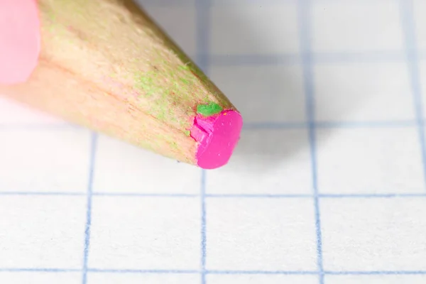 Pink Pencil Paper Macro Photos Studio — Stock Photo, Image