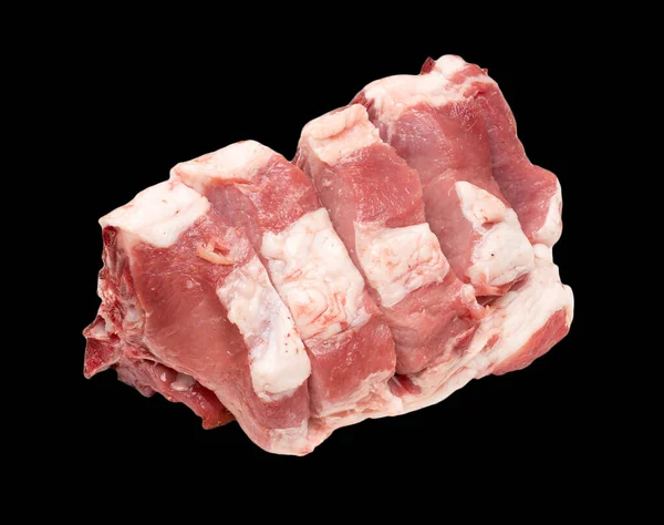 Pork Meat Black Background Photos Studio — Stock Photo, Image