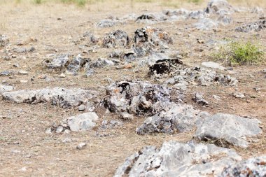Dağlardaki kaya taşları. Doğadaki parkta.
