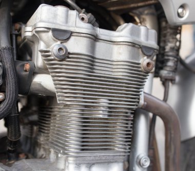 Motosikletin detayları. Soyut bir dokunun fotoğrafı