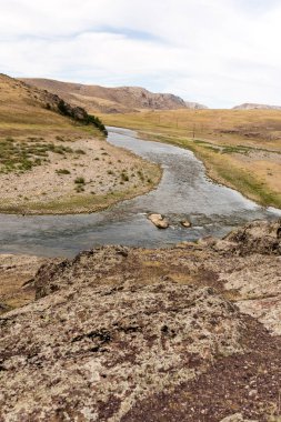 Kazakistan 'daki Boralday Nehri. Doğadaki parkta.