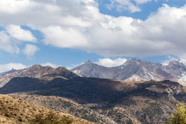 Tien Shan 'ın güzel dağları. Kazakistan. Doğadaki parkta.