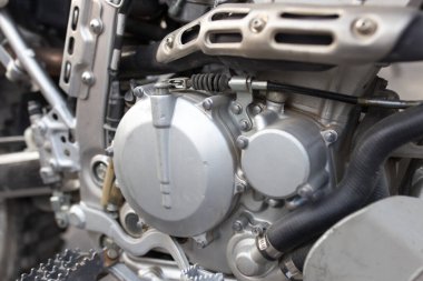 Motosikletin detayları. Soyut bir dokunun fotoğrafı