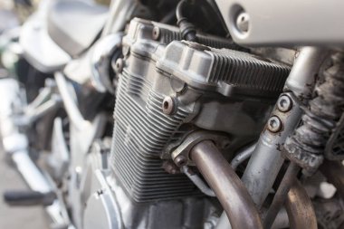 Motosikletin detayları. Soyut bir dokunun fotoğrafı
