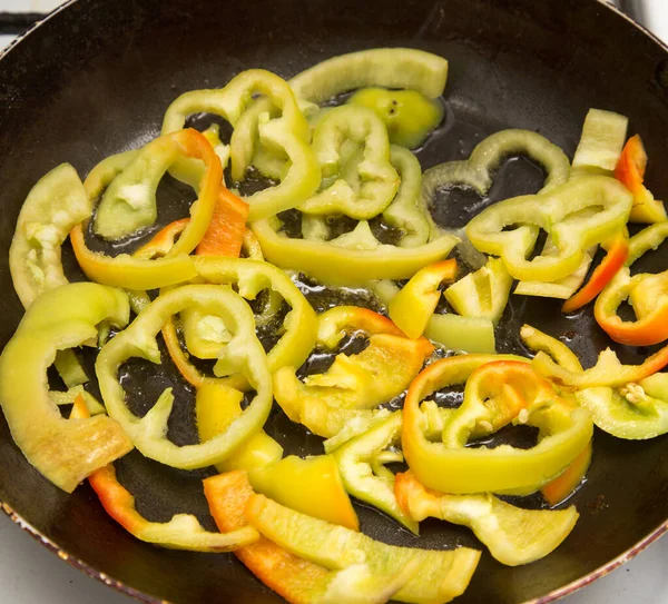 Paprika Einer Pfanne Frittiert Fotos Atelier — Stockfoto